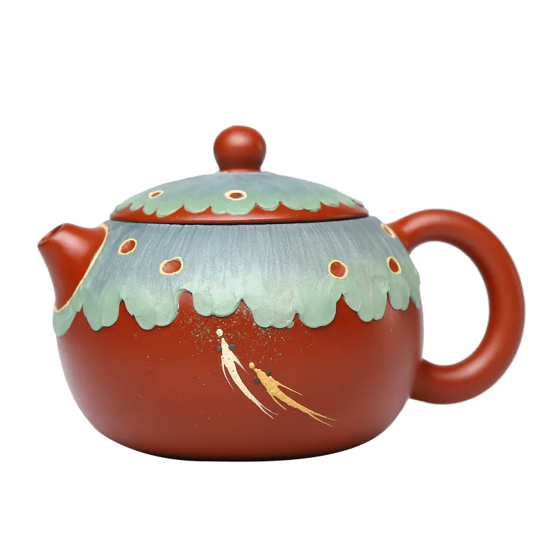 

Teapot tea set Yixing purple clay teapot Dahongpao painted lotus Xi Shi