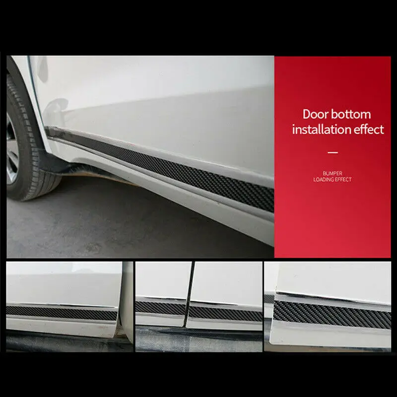

Car Styling Door Sill Protector Carbon Fiber Moulding Strip Trim Front Bumper