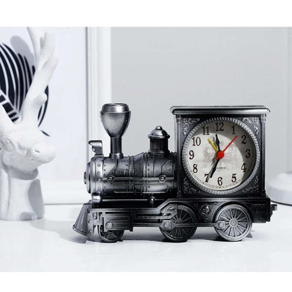 

Home Office Shelf Decoration Alarm Clock Novelty Creative Design Present For Kids And Friends Locomotive Children Adult Boy Gift