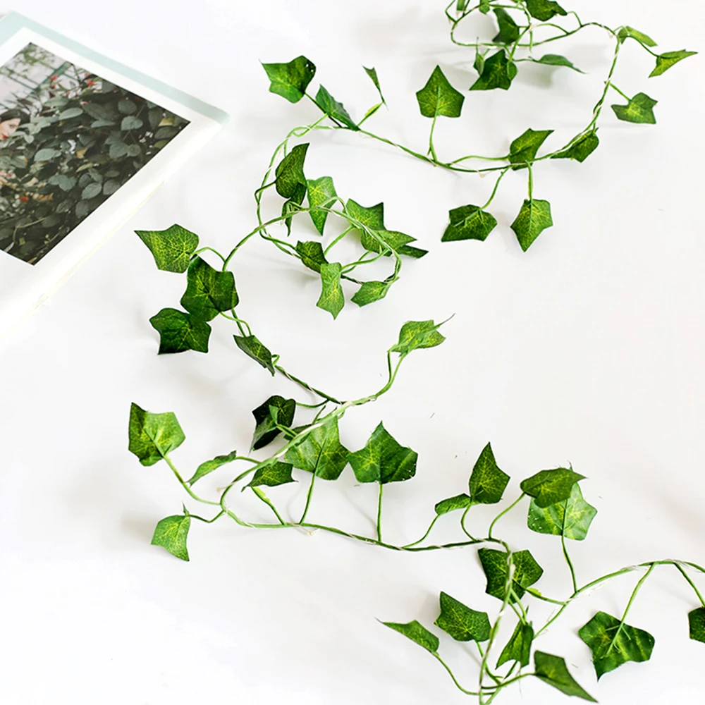 Рождественская светодиодная гирлянда Кленовая зеленая лоза серебристая