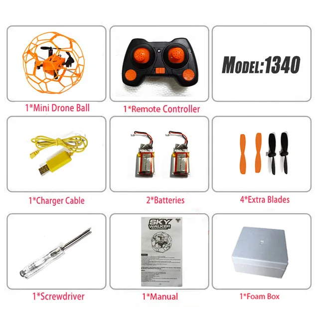 Orange F2 Мини-Дрон шаровидным 3D флип RC мяч RC дроны защитной оболочки 2,4 ГГц Rc Квадрокоптер с режимом headless игрушки с дистанционным управлением Защитная крышка - Цвет: Orange F2