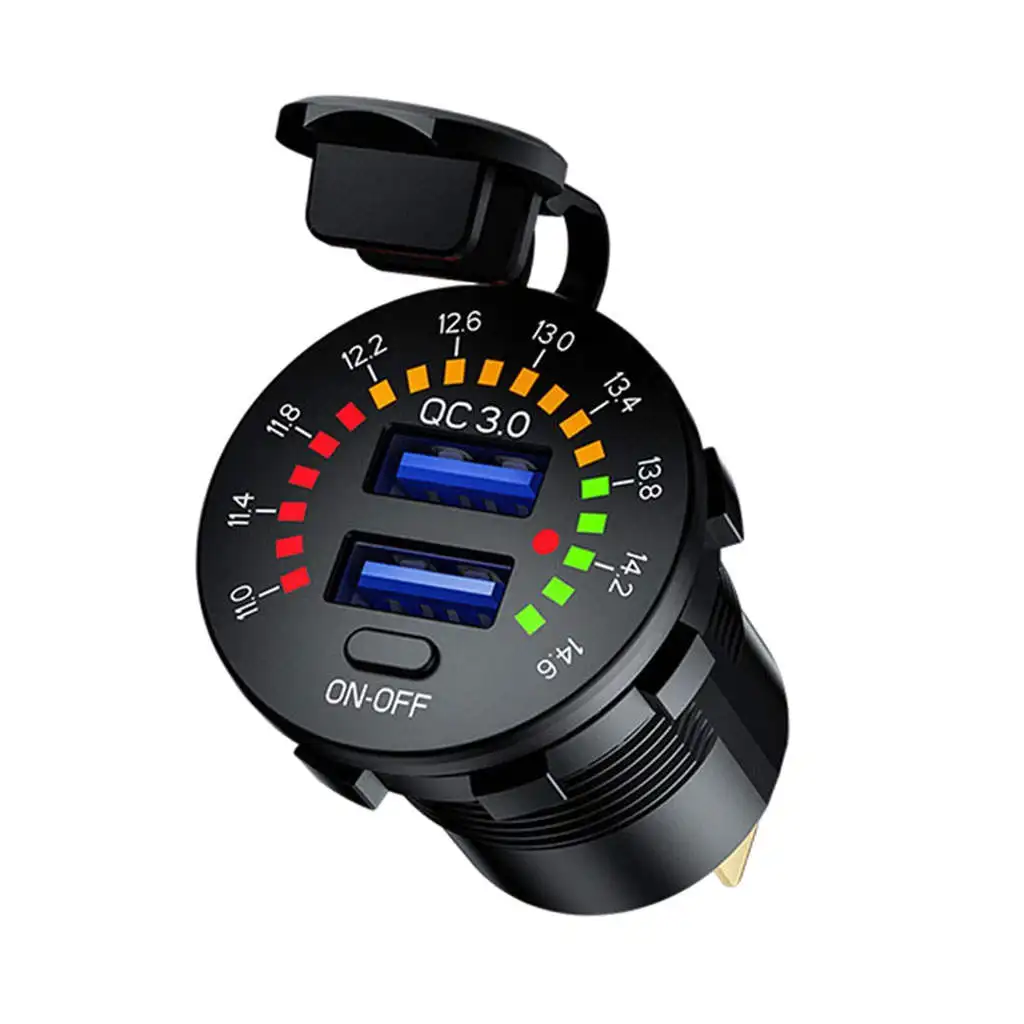 

Motorcycle Dual USB Charger Waterproof Universal Fast Charge Adapter 12V 24V