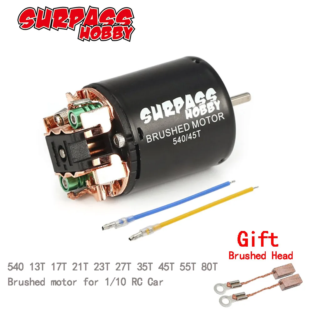 Двигатель шлифованный SURPASS HOBBY 540, 35T, 80T, 13T, 17T, 21T, 23T, 27T, 45T, 55T для внедорожника 1/10 года, Радиоуправляемый внедорожник для скалолазания
