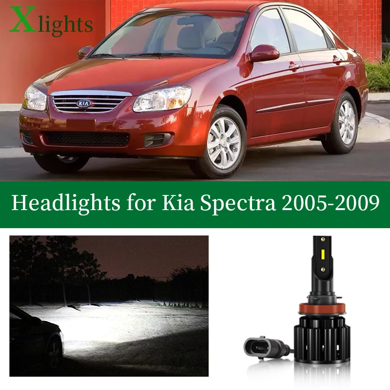 

Xlights Car Bulbs For Kia Spectra 2005 2006 2007 2008 2009 Led Headlight Low High Beam Lamp Canbus Headlamp Light Accessories