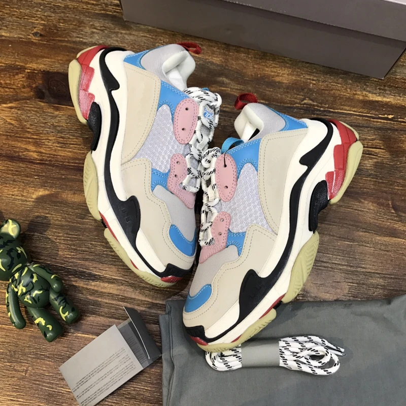 Мужские и женские кроссовки Triple S Модные Дизайнерские для бега брендовая обувь