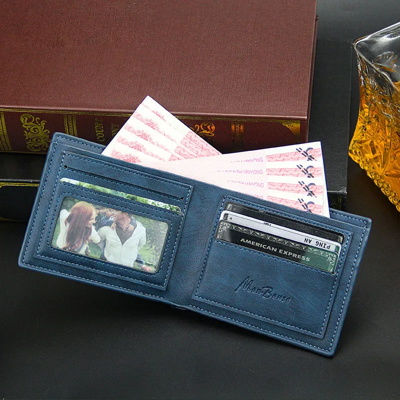 Мужской дизайнерский кожаный кошелек carteira masculina pequena cartera hombre de cuero Карманный мужской кошелек