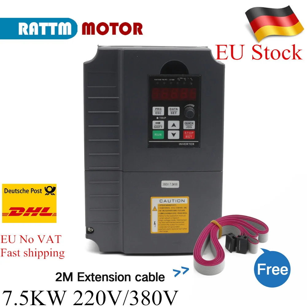 ЕС доставка инвертор HY 7.5kw 220V или 380V Выход 3-фазный векторный контрольный Инвертор