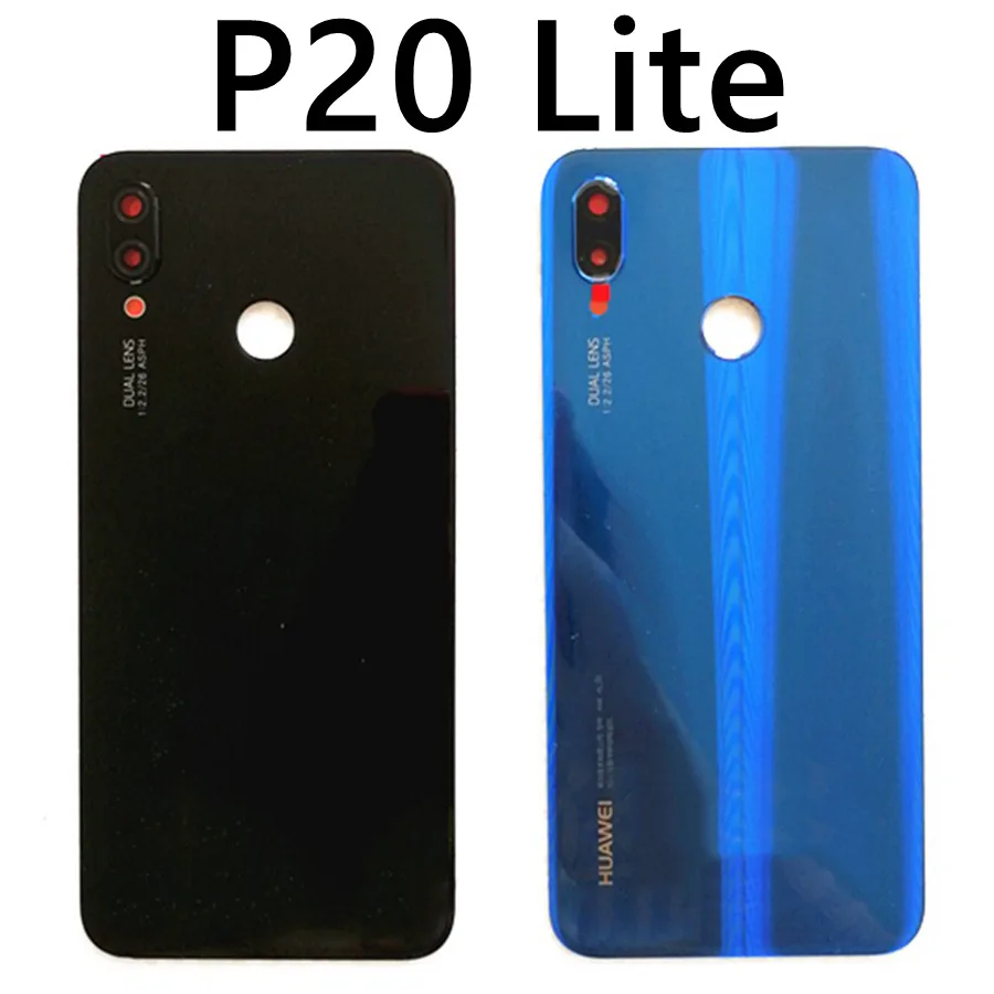 Для huawei P20 Pro крышка батареи Задняя стеклянная Задняя Дверь Корпус чехол панель+ объектив камеры для huawei P20 Lite крышка батареи Nova 3e