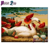 5d cartoon diamond painting swan in the flowers diamond embroidery full squareround mosaic picture rhinestone childrens gifts