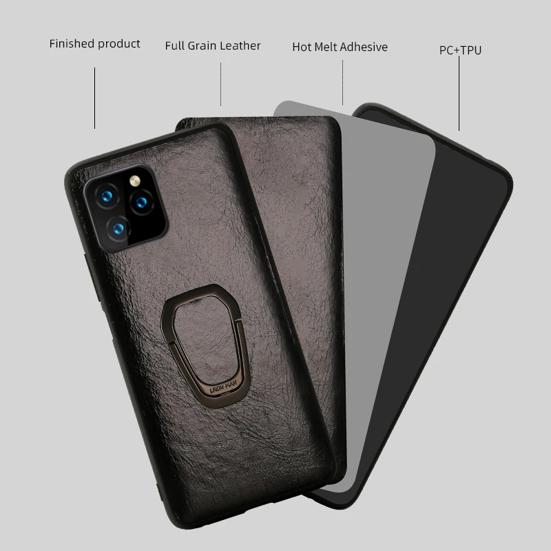 

Leather Phone Case For iPhone 11 Pro case for Xs max X Xr 7 8 6 6s Plus case Oil wax skin Magnetic bracket cover