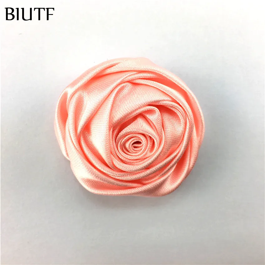 10 шт./лот 3 5 см мини сатиновый цветок в рулоне с зажимом для волос виде бутона розы