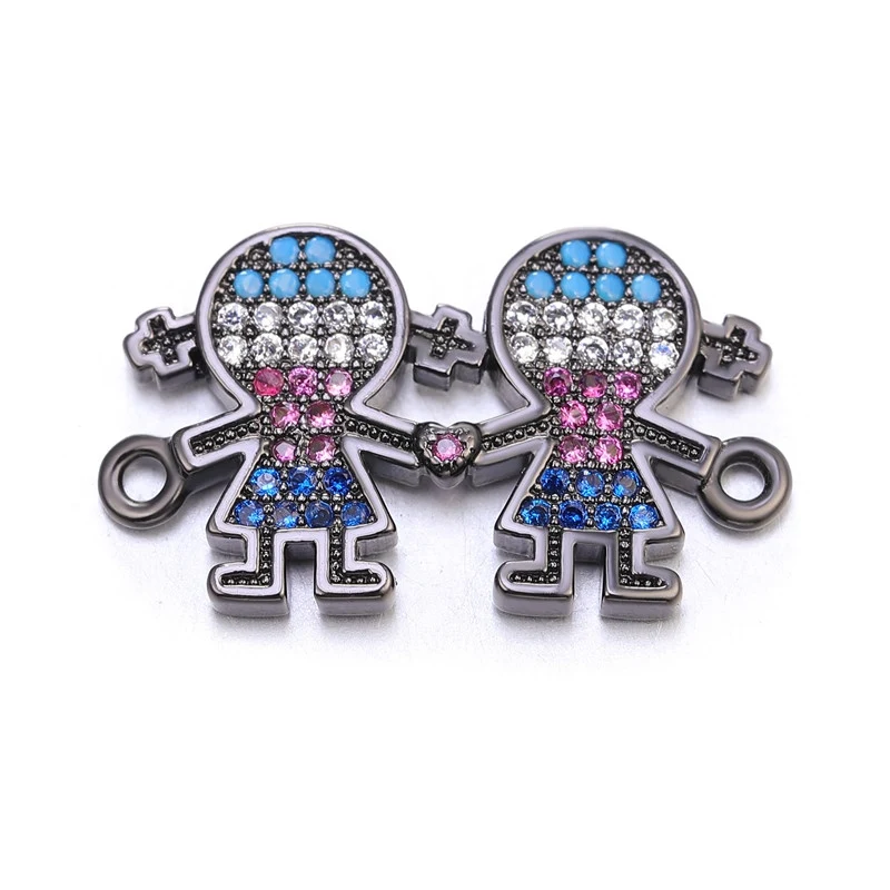 Metal Black Juya DIY ювелирные аксессуары Красочный Циркон буквы мама мальчик девочка разъемы для мамы женский дружба шнур кожаный - Цвет: Metal Black