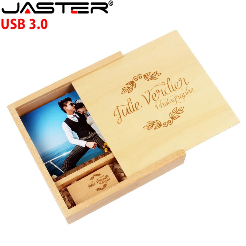 Деревянный фотоальбом JASTER из ореха usb флеш накопитель 3 0 4 ГБ 8 16 32 64 свадебный