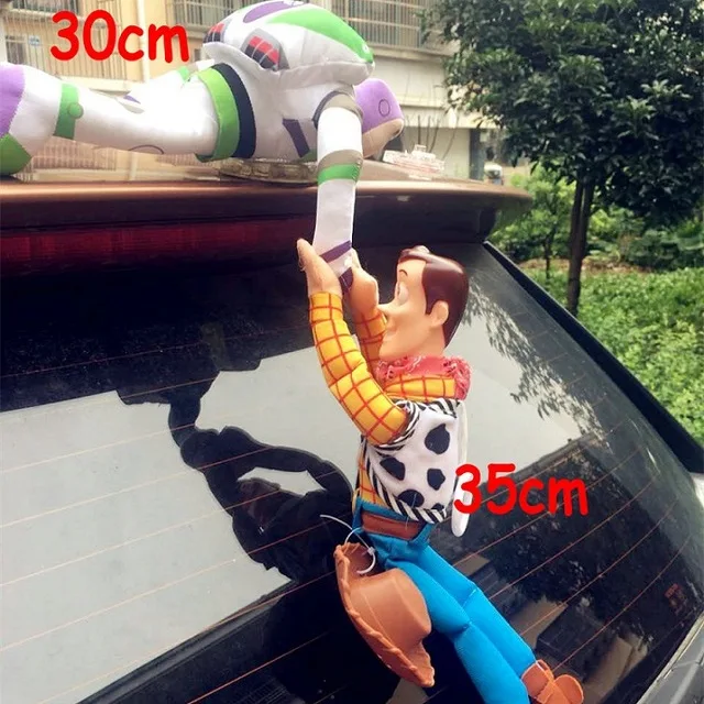 Buzz Woody 2pcs Милая игрушка История 4 Шериф Вуди автомобиль кукла плюшевая игрушка снаружи подвесная игрушка милые авто аксессуары Автомобильный украшения игрушки 25/35/45 см - Цвет: Buzz Woody 2pcs
