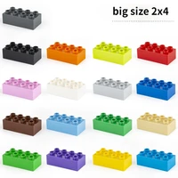 basic brick 2x4 10pcslot diy classic education building blocks compatible with lego large bricks plastic toys for children