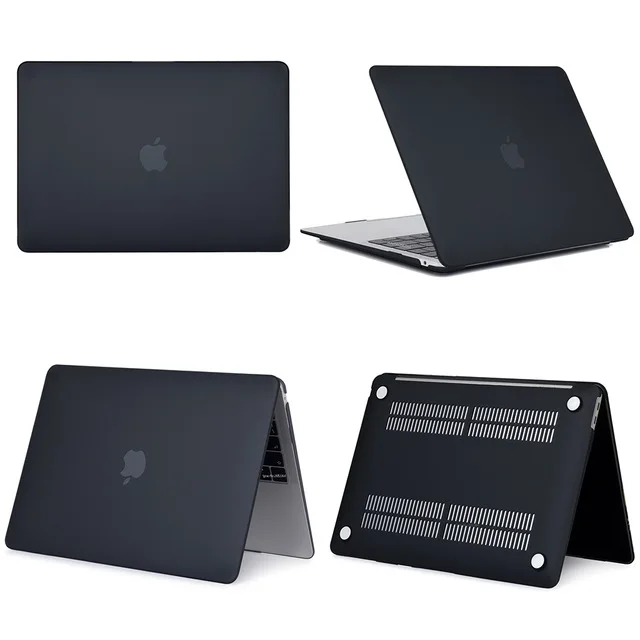 Black Матовый Жесткий Чехол для ноутбука Apple MacBook Air 11 13 Pro retina Touch Bar 12 13 15 16 дюймов жесткий чехол A2159 A1989 - Цвет: Black