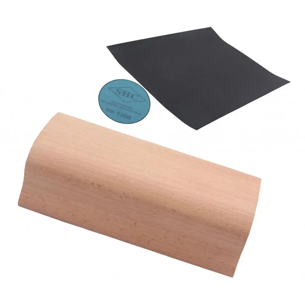 

5.16''-Long Wooden Sanding Block With Abrasives Paper For 12"