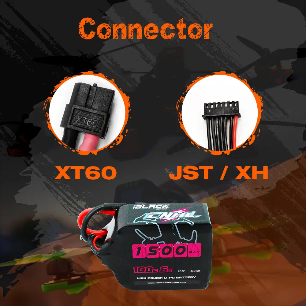Аккумулятор CNHL Lipo 6S 22 2 в 1500 мАч 4 шт. батарея черной серии XT60 100C для квадрокоптера