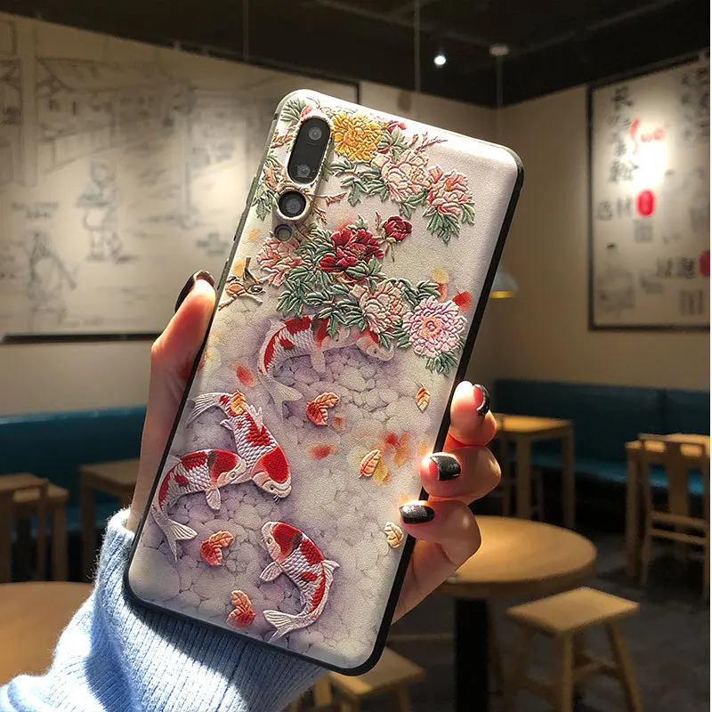 For Huawei Honor P40 P30 P20 20 P10 V9 V10 9 10 9X 8X Play V20 Plus Pro Lite Ultra-thin Cover 3D Relief Painted Anti-fall Case | Мобильные