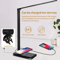 led desk lamp with wireless charger usb charging port 5 lighting modes5 brightness levels sensitive control