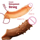 Стимулятор точки G с презерватив-удлинитель пениса рукавом, секс-игрушки для мужчин с двойным проникновением, интимные товары