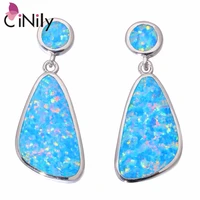 cinily created rainbow fire opal silver plated wholesale fashion jewelry for women christmas gift drop earrings 1 18 oh4411