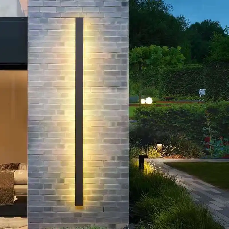 

Modern Waterproof LED Long Strip Wall Lamp Outdoor Aluminum Porch Garden Sconce Villa Bedroom 110/220V Wall Light Luminaire