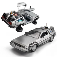 124 diecast alloy model car dmc 12 delorean back to the future time machine metal toy car for kid toy gift collection