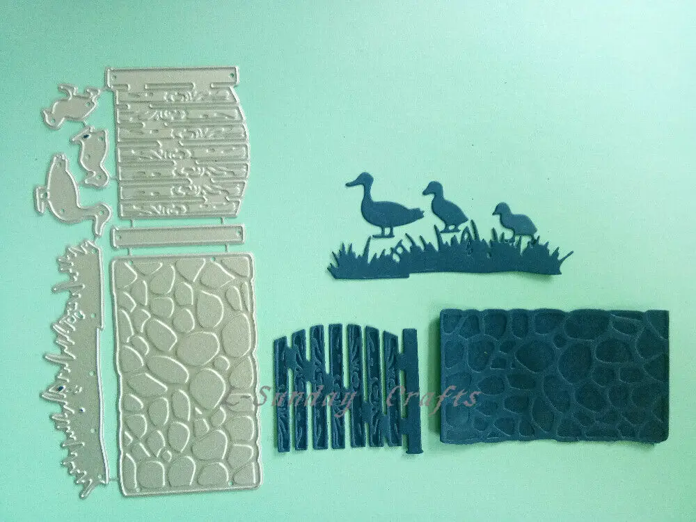 L-Sunday ремесла трафареты травяной забор утки садовые металлические режущие штампы