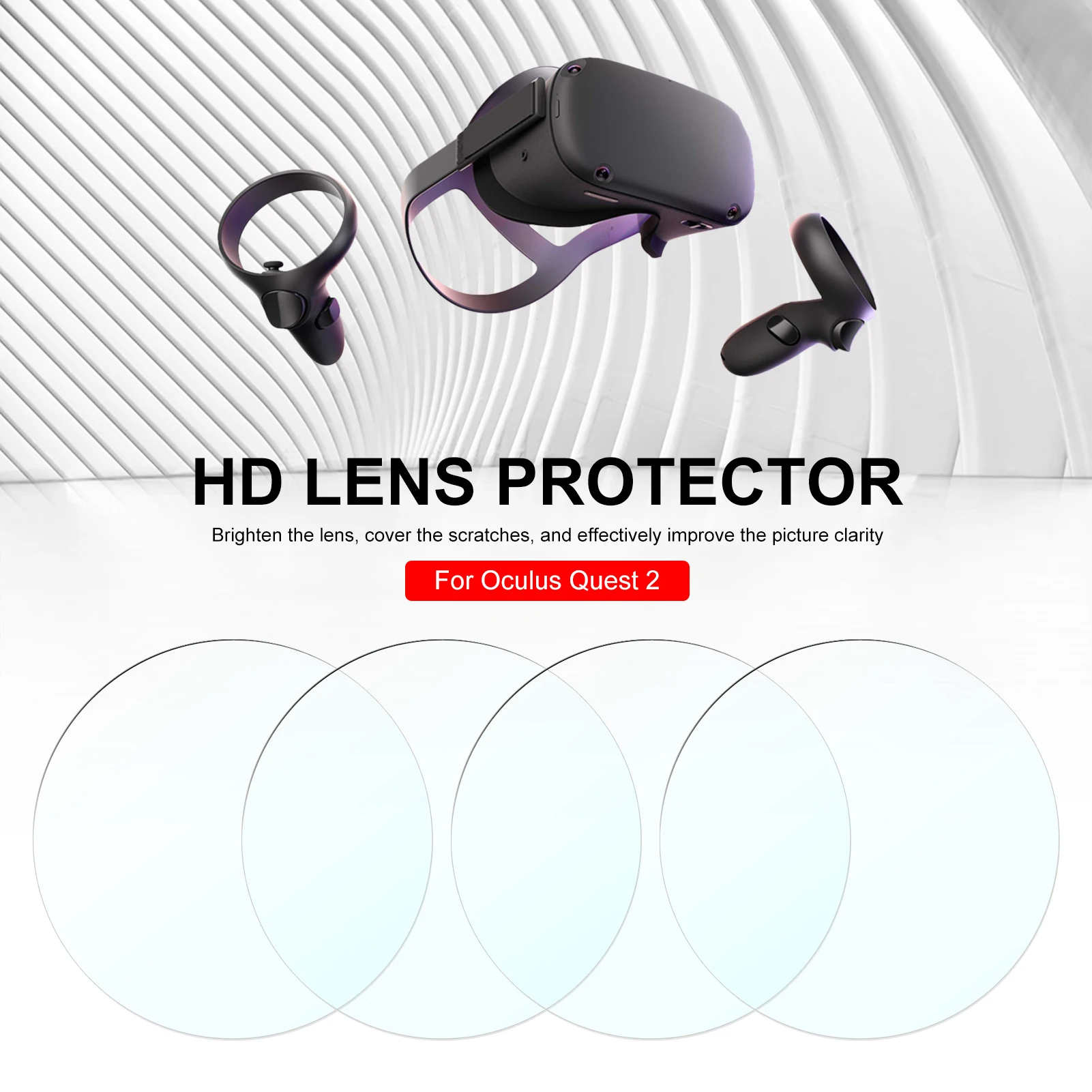

4pcs Lens Film VR Screen Protective Film For Oculus Quest 2 VR Virtual Reality Headset Helmet Anti Scratch Lens Protector Lenses