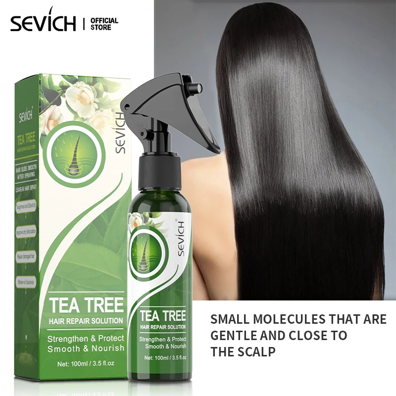 

Sevich Tea Tree Hair Care Smoothing Spray 100Ml Hair Repair Solution Keratin Plant Essence Ironing Frizz Hair Prevents Oil