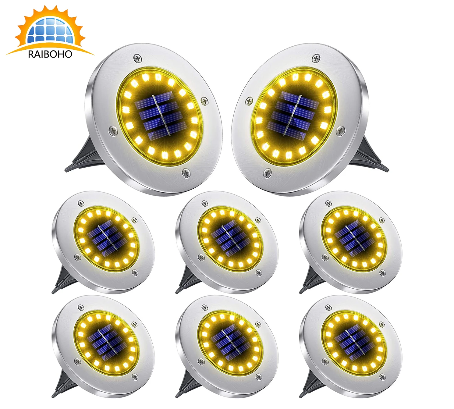 

8Pack Solar Garden Lights 16/20LED Solar Ground Lights Waterproof Light Underground Sensing Landscape Lights for Lawn Pathway