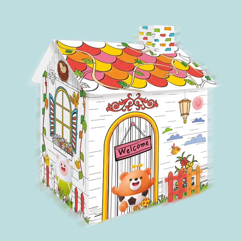 Светильник для рисования музыки DIY Цветная бумага граффити дом с 6 цветными