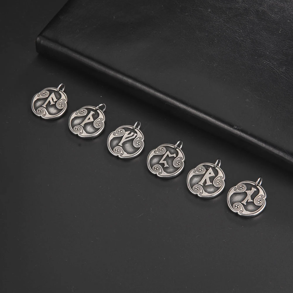 Dawapara Vintage Runes DIY Charms for Necklace Bracelet Pendants Accessories Stainless Steel Jewelry |