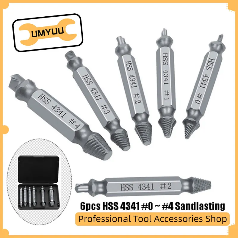 

UMYUU 5/6pcs Screw Extractor Drill Bits Countersink Conical Drill For Metal Screw Remover Tools Set