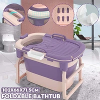 portable folding bathtub with lid for adult children folding bath bracket bath barrel steaming dual use baby tub home spa sauna