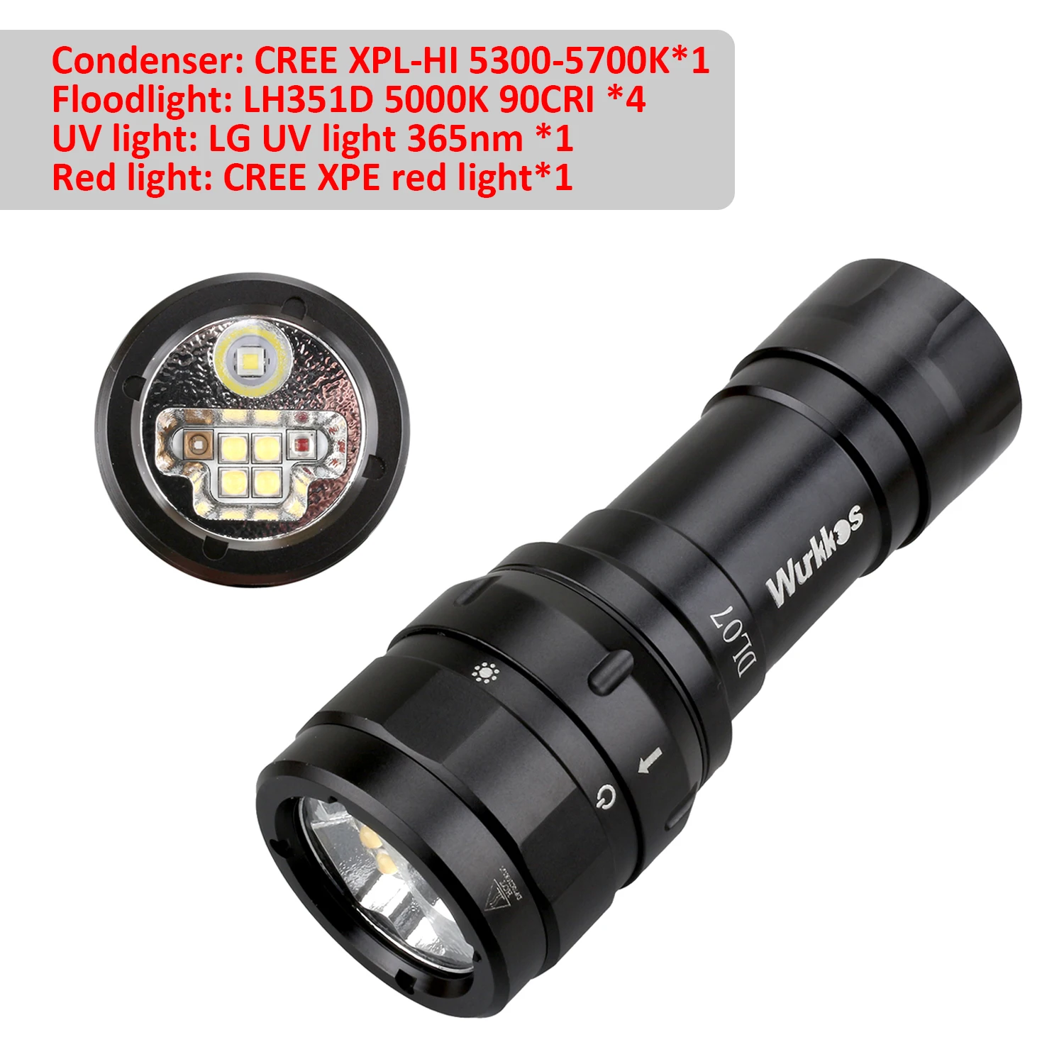 Лампа фонарик для дайвинга 26650 лм с магнитным управлением|Фонарики и