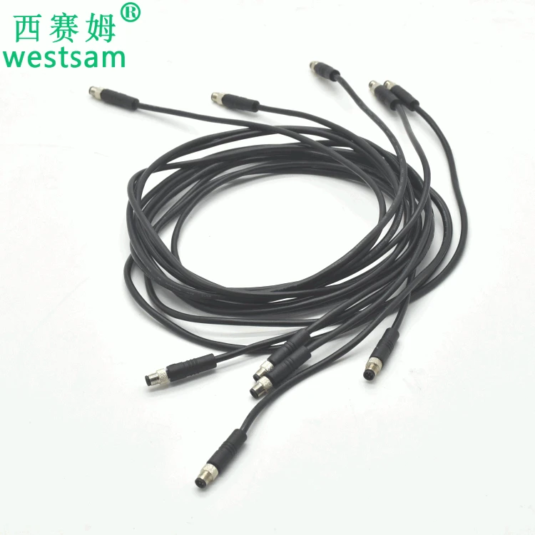 

Небольшой водонепроницаемый разъем M5 4-контактный двойной мужской головы с кабелем 2м разъем