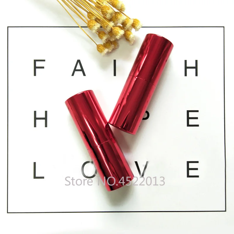

12.1mm Aluminum Beauty Makeup Lipstick Tube,Cosmetic Red Elegant Magnetic Lip Rouge Package,Professional High ClassLip Balm Tube