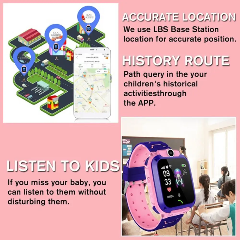 Детские часы с мягким силиконовым ремешком 1 44 дюймов сенсорный экран IP67