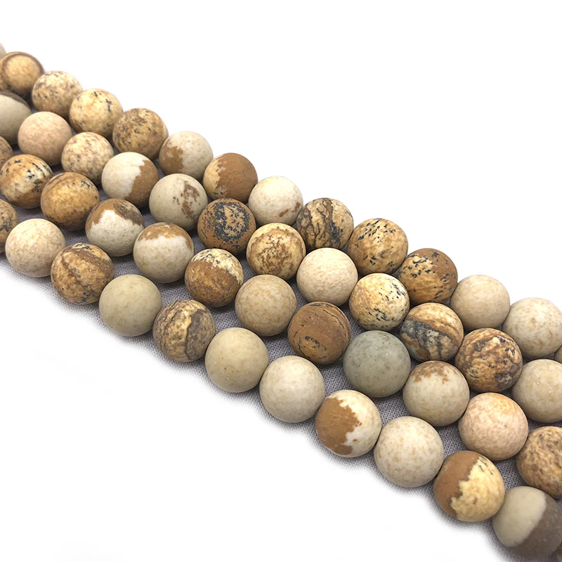 Бусины Из Натурального матового гладкого полированного камня с рисунком для