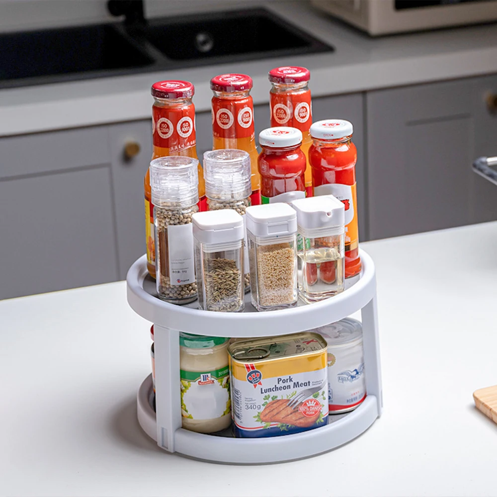 Вращающийся настольный кухонный лоток для хранения Многофункциональный
