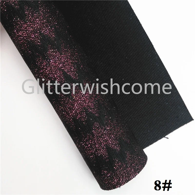 Glitterwishcome 21X29 см A4 Размер сетка блестящая кожа, стрелка волна блестящая ткань листы, кожа ткань винил для бантов, GM599A