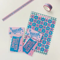 ins blue pink retro alphabet decorative sticker waterproof diy labels sealing paster 6 sheets love sticker bag cute stationery