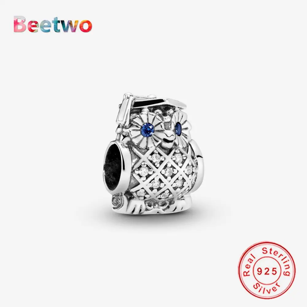 

Fit Original Pandora Charms 925 Silver Owl Graduation Charm Bracelets Beads For Jewelry Making Women Berloque