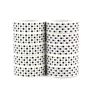 Высококачественные 10 шт.лот милые черно-белые точки васи ленты DIY Декор Скрапбукинг планировщик клейкая Маскировочная лента милые Канцтовары