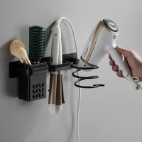 wall mounted shelf bathroom black hair dryer holder hair straightener holder floating shelves storage bathroom accessories