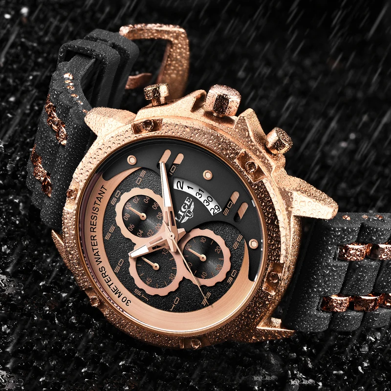 

2020 LIGE Fashion Sport Watch Men Waterproof Mens Watches Top Brand Luxury Quartz Relogio Masculino Reloj Hombre Silicone Strap