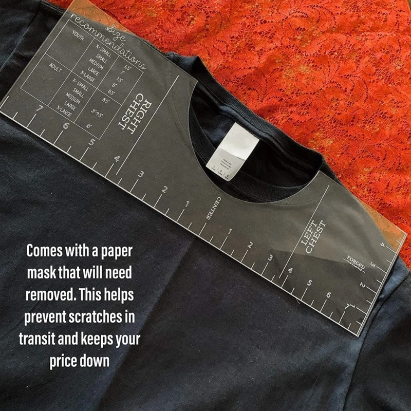 

T-Shirt Ruler Guide -Vinyl T-Shirt Ruler Guide - Sublimation Designs on T-shirt- Vinyl Ruler Guide Size Chart - T-Shirt Ruler gu