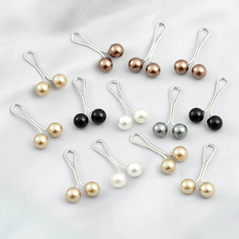 

12/pcs Lady Fixed Headscarf Pins Brooches Muslim Scarf Hijab Clips Pearl Lapel Badge Bag Charm Jewelry Gift for Women Friends